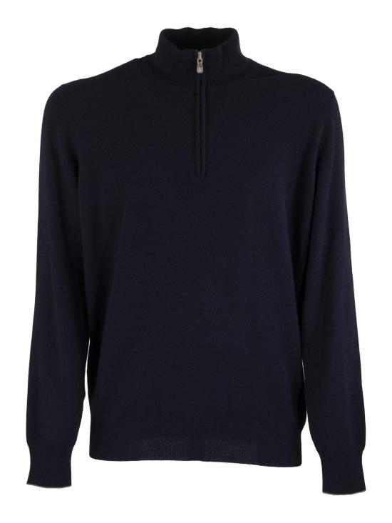25FW 브루넬로 쿠치넬리 캐시미어 집업 니트 M2200124CW425 Dark Blue
