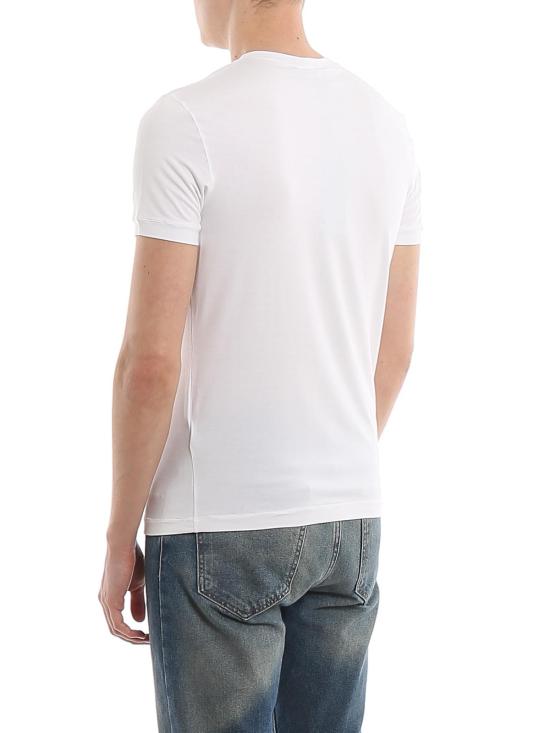  조르지오 아르마니 반팔 티셔츠 6GST56SJP4ZU090 White - GIORGIO ARMANI