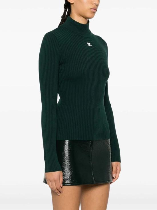  쿠레쥬 터틀넥 PERMPU022FI00018081 Green - COURREGES