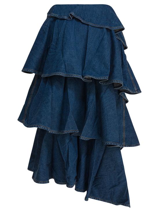 25FW 알라이아 데님 스커트 AA9J2358D004B505 Blue - ALAIA