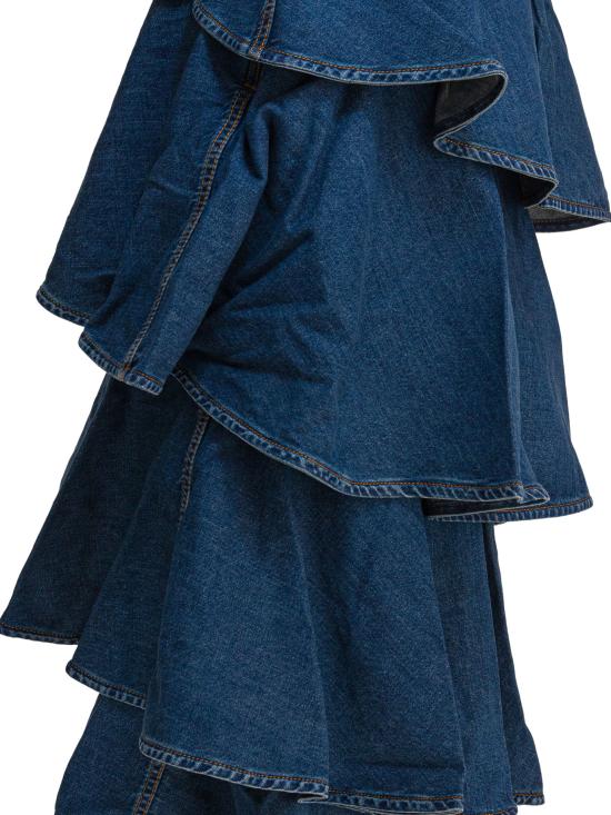 25FW 알라이아 데님 스커트 AA9J2358D004B505 Blue - ALAIA