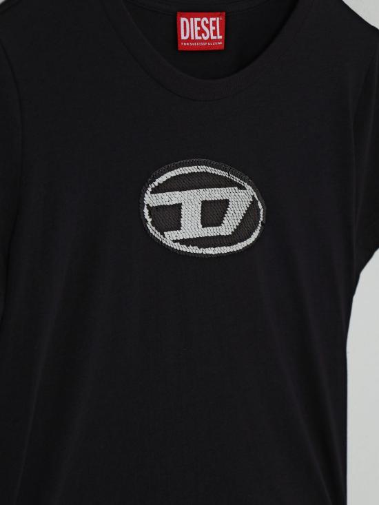 25FW [키즈] 디젤 티셔츠 J02371KYAUN K900 Black - DIESEL