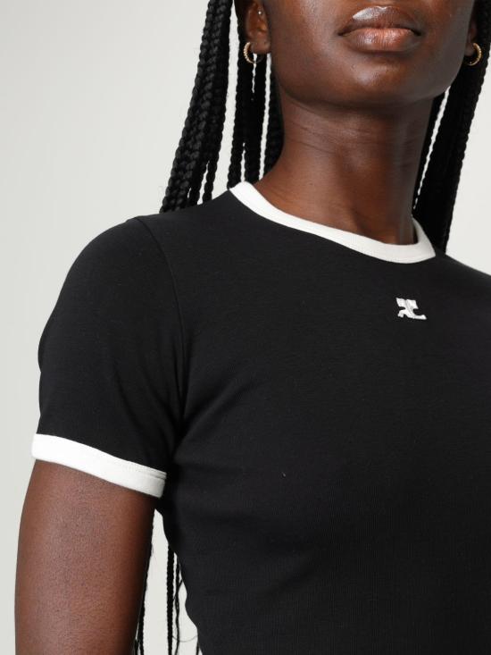 26SS 쿠레쥬 반팔 티셔츠 VESJTS017JS0070 9901 Black - COURREGES