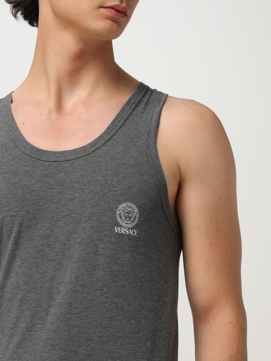 25FW 베르사체 반팔 티셔츠 AUU010121A10011 1EA80 Grey - VERSACE