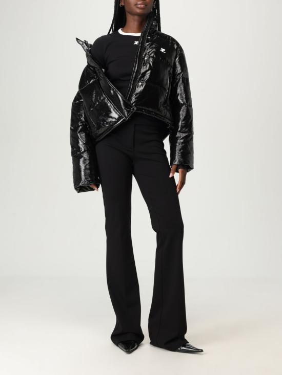 25FW 쿠레쥬 바이닐 숏 푸퍼 자켓 323CMA106VY0016 9999 Black - COURREGES