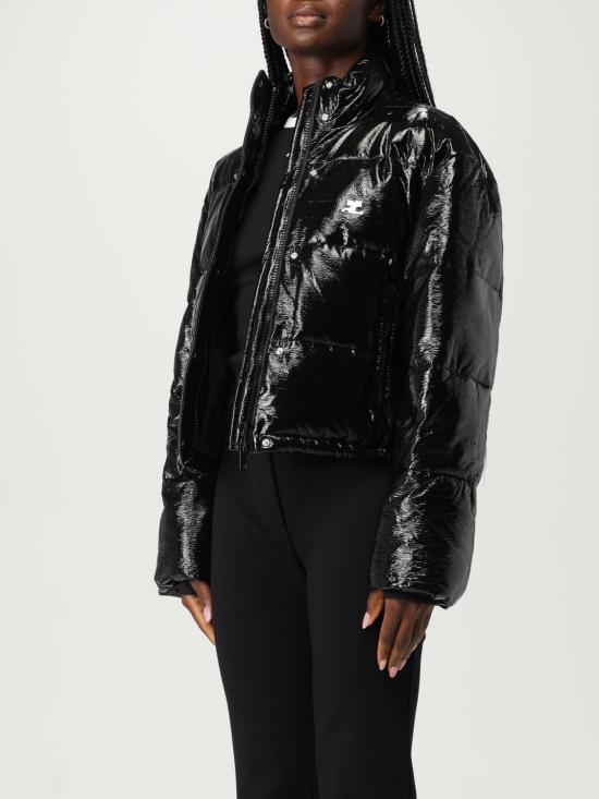 25FW 쿠레쥬 바이닐 숏 푸퍼 자켓 323CMA106VY0016 9999 Black - COURREGES