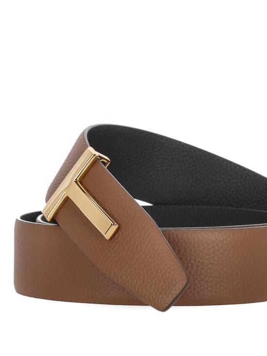 25FW 톰포드 가죽 벨트 TB178LCL236G3BN40 MID BROWN BLACK DOM - TOMFORD