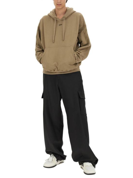  오프화이트 후드 티셔츠 OMBB085 F23FLE0196110 Beige - OFF WHITE