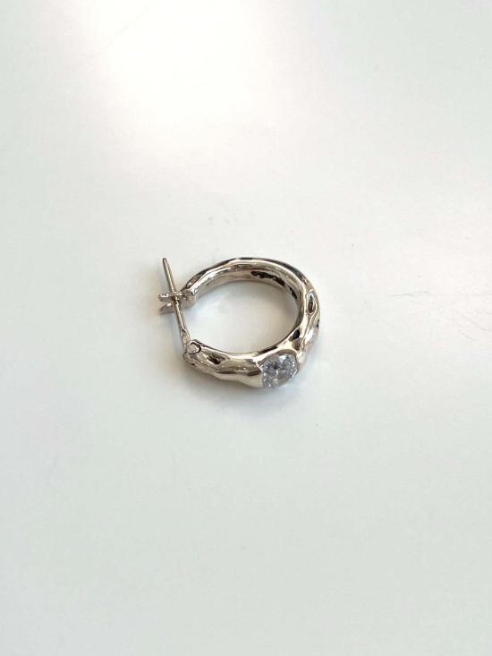  E.M. 이어링 싱글 스톤 허기  실버 - OTHER BRANDS