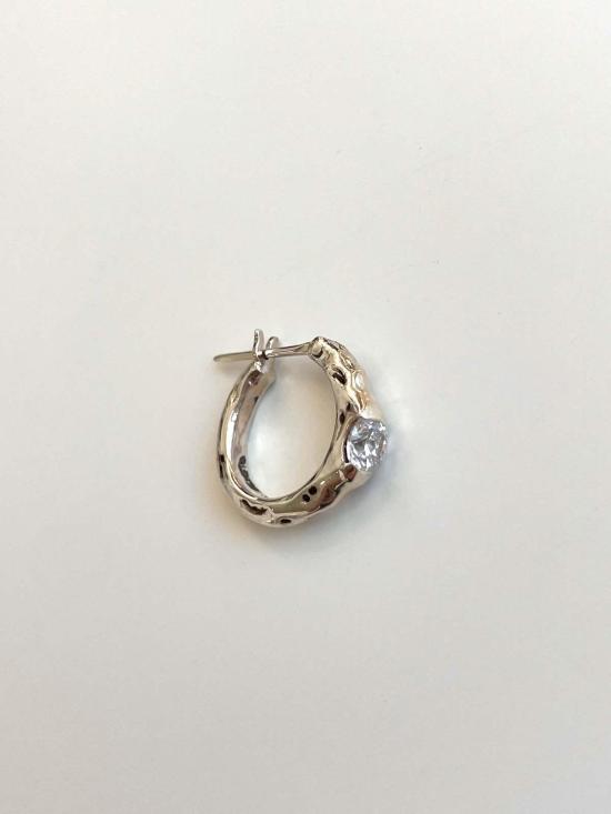  E.M. 이어링 싱글 스톤 허기  실버 - OTHER BRANDS