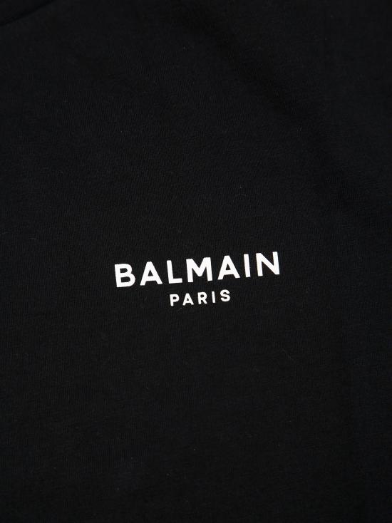 25FW [키즈] 발망 티셔츠 BX8P11 Z3186 930BC BLACK WHITE NERO - BALMAIN