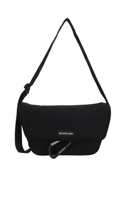 25FW 발렌시아가 익스플로러 스몰 플랩 메신저 백 8348312ABXO1000 Black