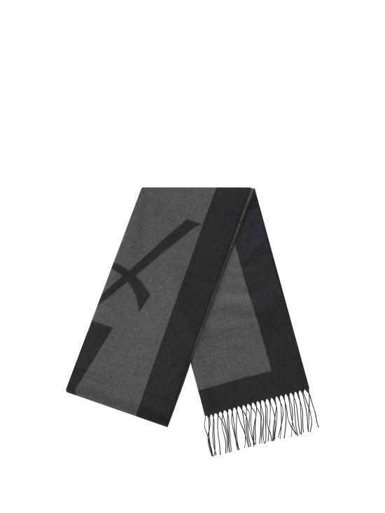26FW 생로랑 실크 자카드 캐시미어 스카프 7948613Y009 1261 GREY - SAINT LAURENT