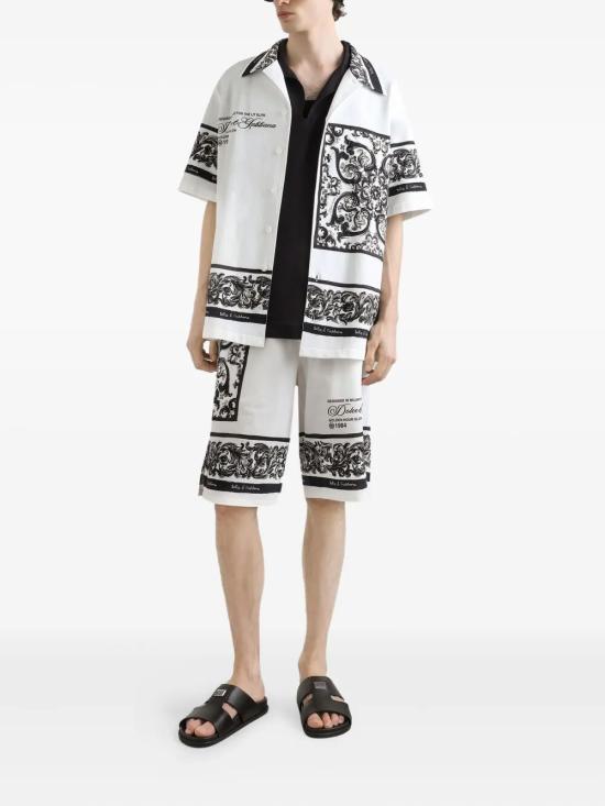 25FW 돌체앤가바나 숏팬츠 GV37AT II7HN HX5DQ MAIOLICA 3L NERO - DOLCE & GABBANA