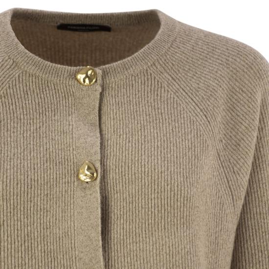 25FW 파비아나 필리피 플래티넘 르렉스 크루넥 가디건 MAD215F078 BEIGE - FABIANA FILIPPI