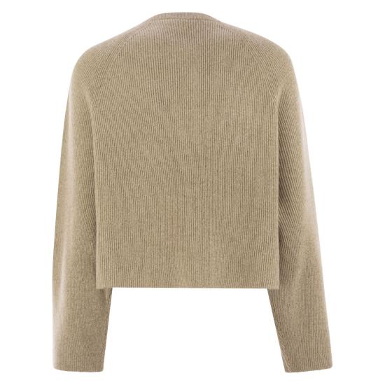 25FW 파비아나 필리피 플래티넘 르렉스 크루넥 가디건 MAD215F078 BEIGE - FABIANA FILIPPI