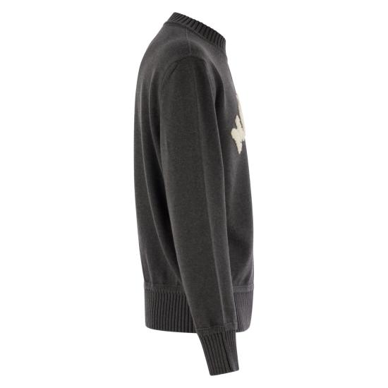 25FW 몽클레어 부클 로고 스웨터 K20919C00009 GREY - MONCLER