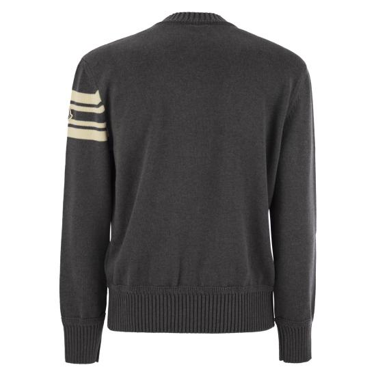 25FW 몽클레어 부클 로고 스웨터 K20919C00009 GREY - MONCLER