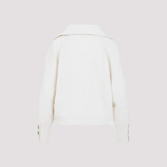 25FW 브루넬로 쿠치넬리 칼라 스웨터  M16725102 2723 WHITE - BRUNELLO CUCINELLI