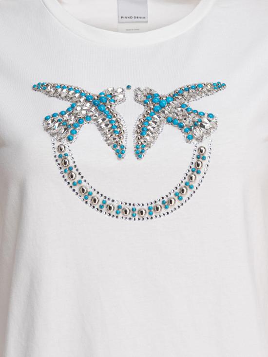 25SS 핑코 반팔 티셔츠 100535A2G7 Z05 WHITE - PINKO