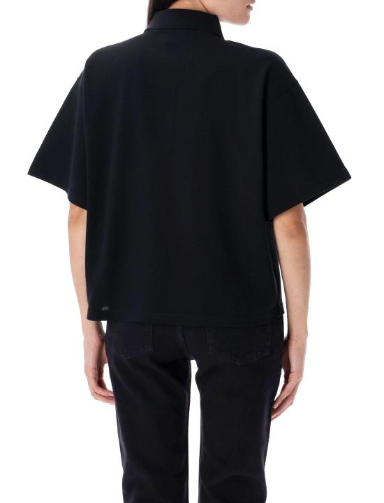 25FW 생로랑 폴로 티셔츠 841963Y37HC 1000 BLACK - SAINT LAURENT