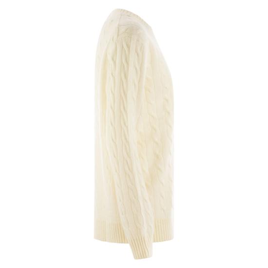 25FW 폴로 랄프로렌 폴로 자수 케이블 니트 스웨터 211972115 CREAM - POLO RALPH LAUREN