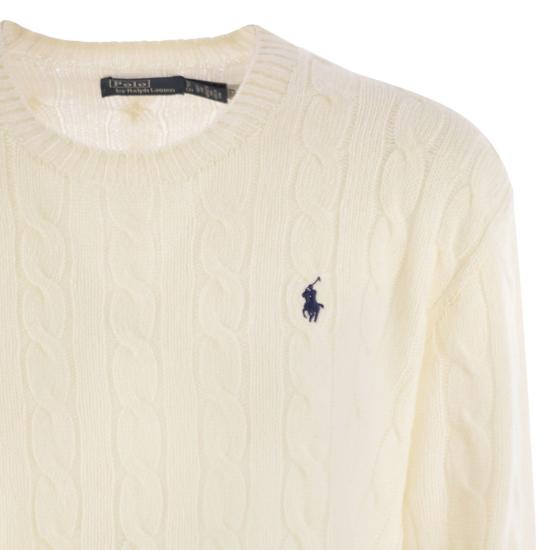 25FW 폴로 랄프로렌 폴로 자수 케이블 니트 스웨터 211972115 CREAM - POLO RALPH LAUREN