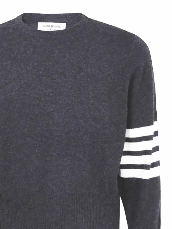 25FW 톰브라운 스웨터 MKAS01A 00011038 Med grey - THOM BROWNE
