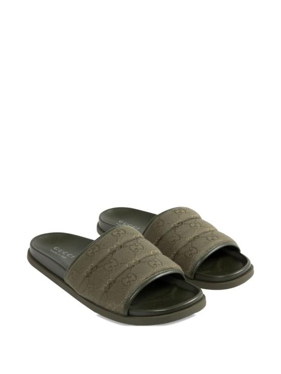 25FW 구찌 GG 캔버스 슬라이드  838089FAD718746 GREEN - GUCCI