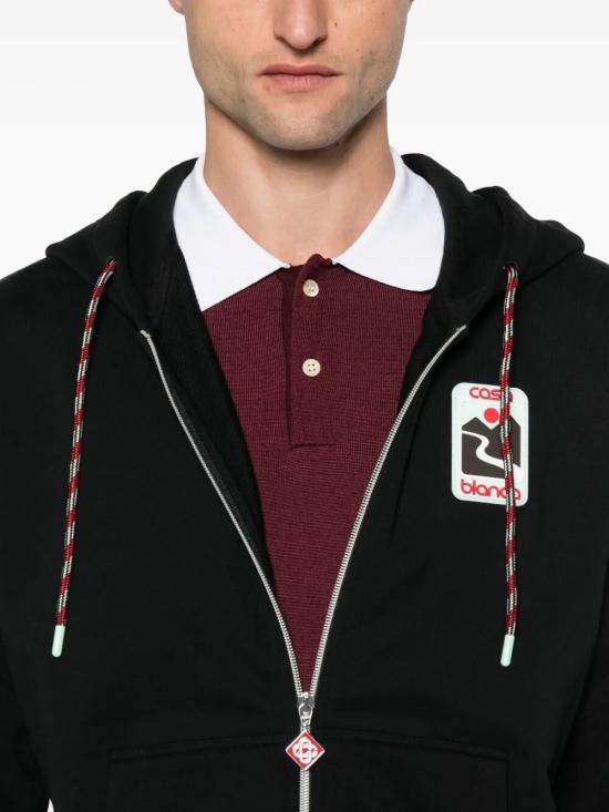 25FW 카사블랑카 후드 티셔츠 UMPF25JTP15001 BLACK - CASABLANCA