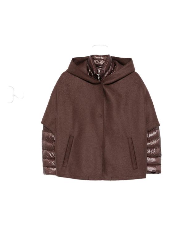 25FW 에르노 펠트 울 & 울트라라이트 나일론 리조트 케이프 PI00154DR333728810 BROWN