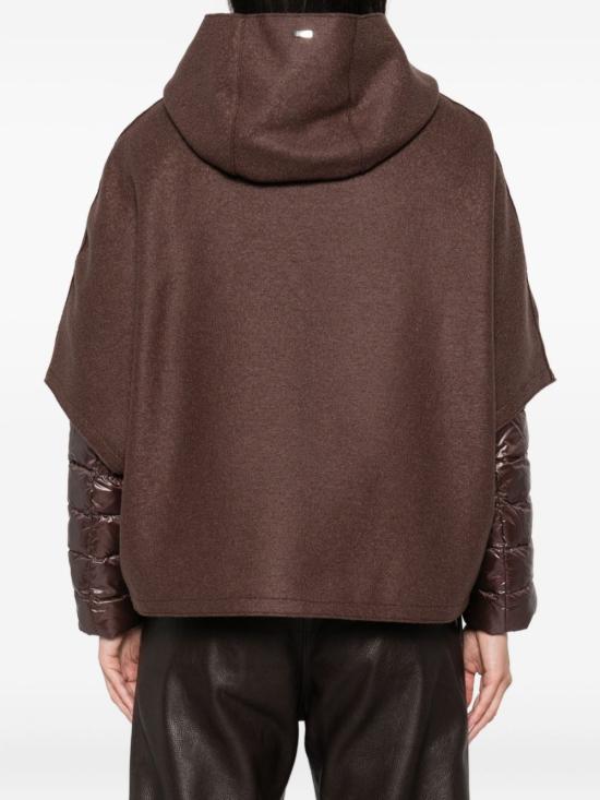 25FW 에르노 펠트 울 & 울트라라이트 나일론 리조트 케이프 PI00154DR333728810 BROWN - HERNO