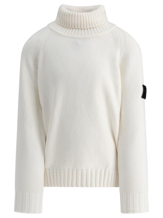 24FW [키즈] 스톤 아일랜드 터틀넥 니트 8116504A2V0099 WHITE