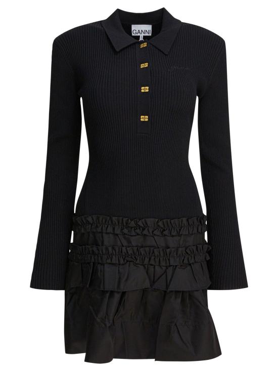 25FW 가니 미디 원피스 K2523099 BLACK