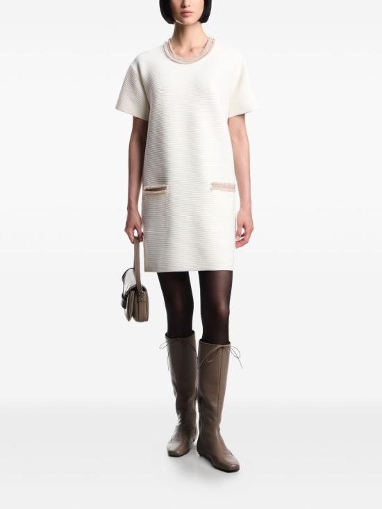 25FW 엠포리오 아르마니 숏 원피스 EW001237AF18159M0001 WHITE - EMPORIO ARMANI