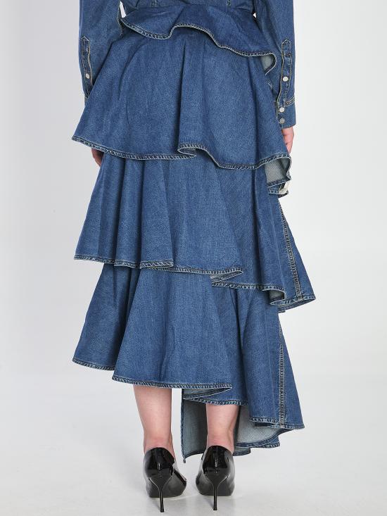 25FW 알라이아 데님 스커트 AA9J2358D004B 505 BLUE - ALAIA