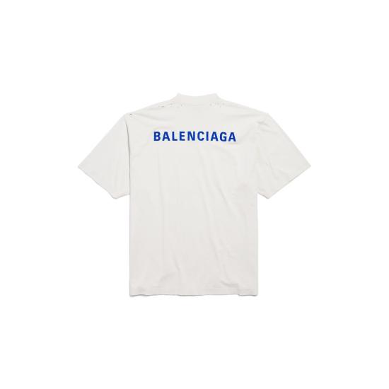 25FW 발렌시아가 백 티셔츠 미디움 핏 764235TSVO9 8016 WHITE - BALENCIAGA