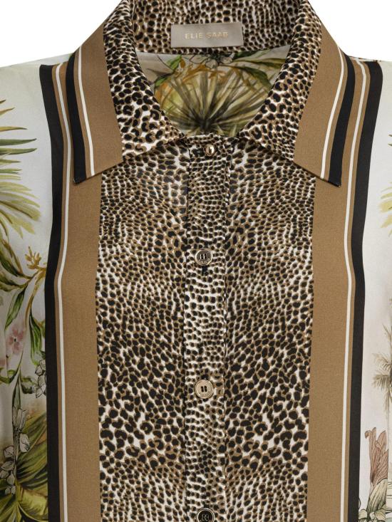 25SS 엘리 사브 블라우스 SH108PS25SI001 FOULARD BROWN - ELIE SAAB