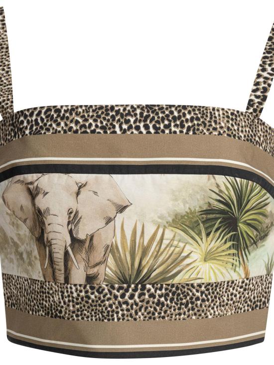 25SS 엘리 사브 민소매 티셔츠 TO181PS25PO013 FOULARD BROWN - ELIE SAAB