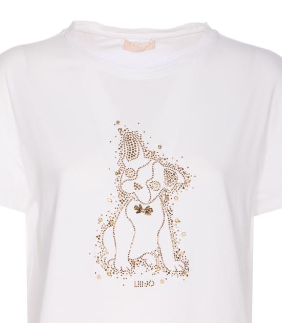 25FW 리우조 반팔 티셔츠 MF5412JS923 M9789 White - LIU JO