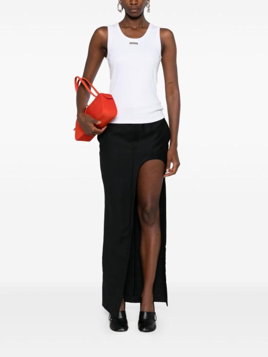 25FW 알렉산더 맥퀸 로고 플래킷 탱크탑  839507 QLAER9000 Optical white - ALEXANDER MCQUEEN