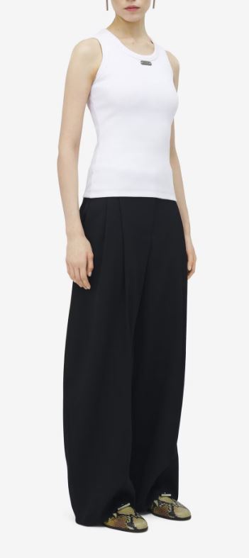 25FW 알렉산더 맥퀸 로고 플래킷 탱크탑  839507 QLAER9000 Optical white - ALEXANDER MCQUEEN