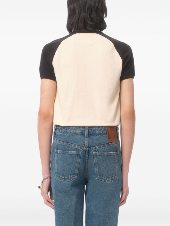 25FW 발렌티노 가라바니 반팔 티셔츠 7V3MG17D AYCQT3 Burro nero - VALENTINO GARAVANI