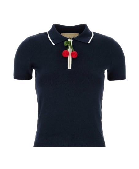 25FW 발렌티노 가라바니 폴로 티셔츠 7B3KC65F 9EQ671 Navy avorio