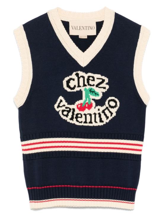 25FW 발렌티노 가라바니 민소매 티셔츠 7B3KM06E 9HM0W6 Navy betulla - VALENTINO GARAVANI