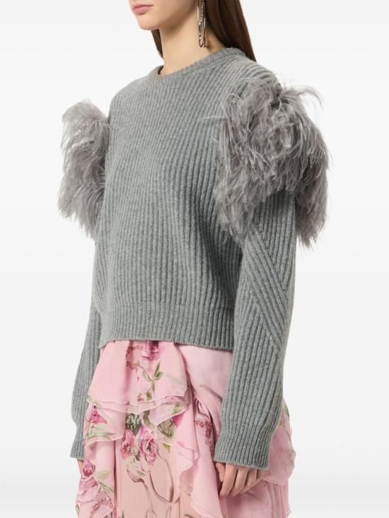 25FW 블루마린 스웨터 A522M618A N0979 Grey - BLUMARINE