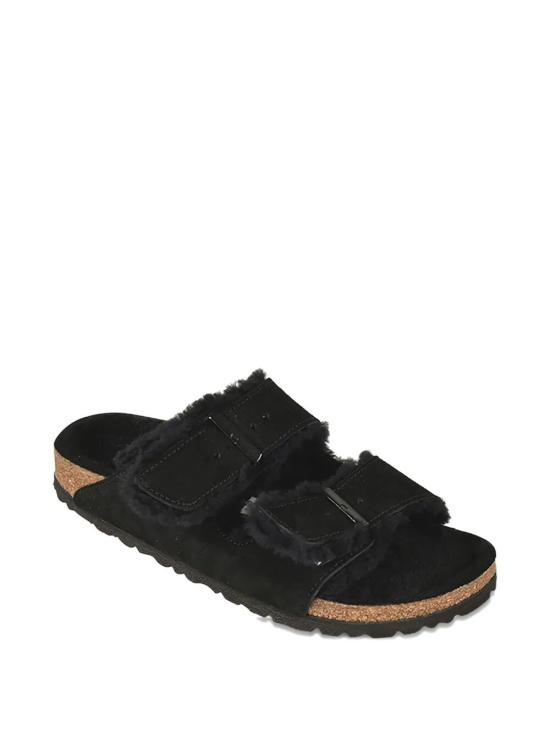 25FW 버켄스탁 아리조나 셔링 스웨이드 레더 752663 BLACK - BIRKENSTOCK