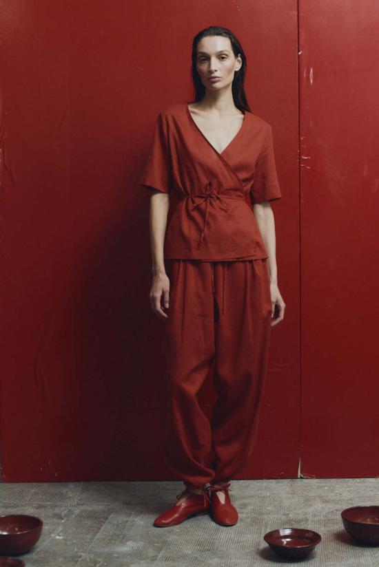  다두라 스트레이트 팬츠 다투라 클레이 리넨 켄도 팬츠 - DATURA