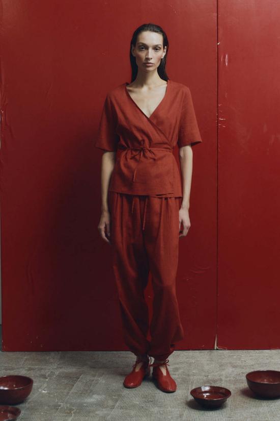  다두라 스트레이트 팬츠 다투라 클레이 리넨 켄도 팬츠