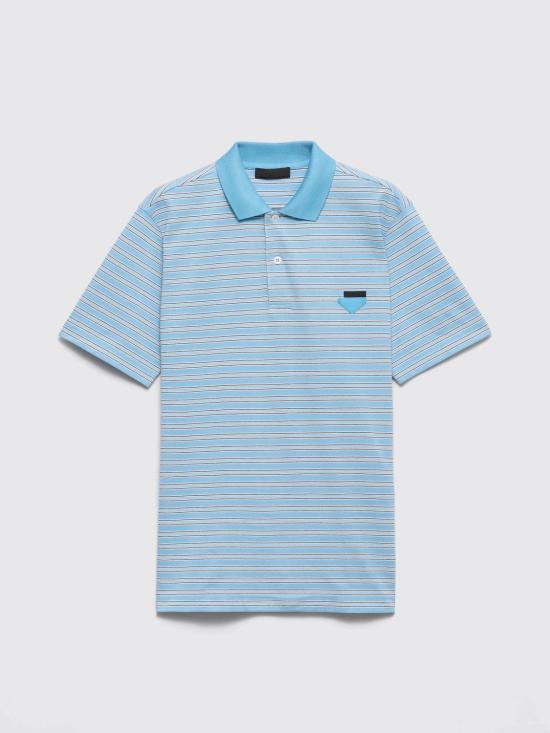 25FW 프라다 폴로 티셔츠 UJN76517KS F014E Gnawed Blue